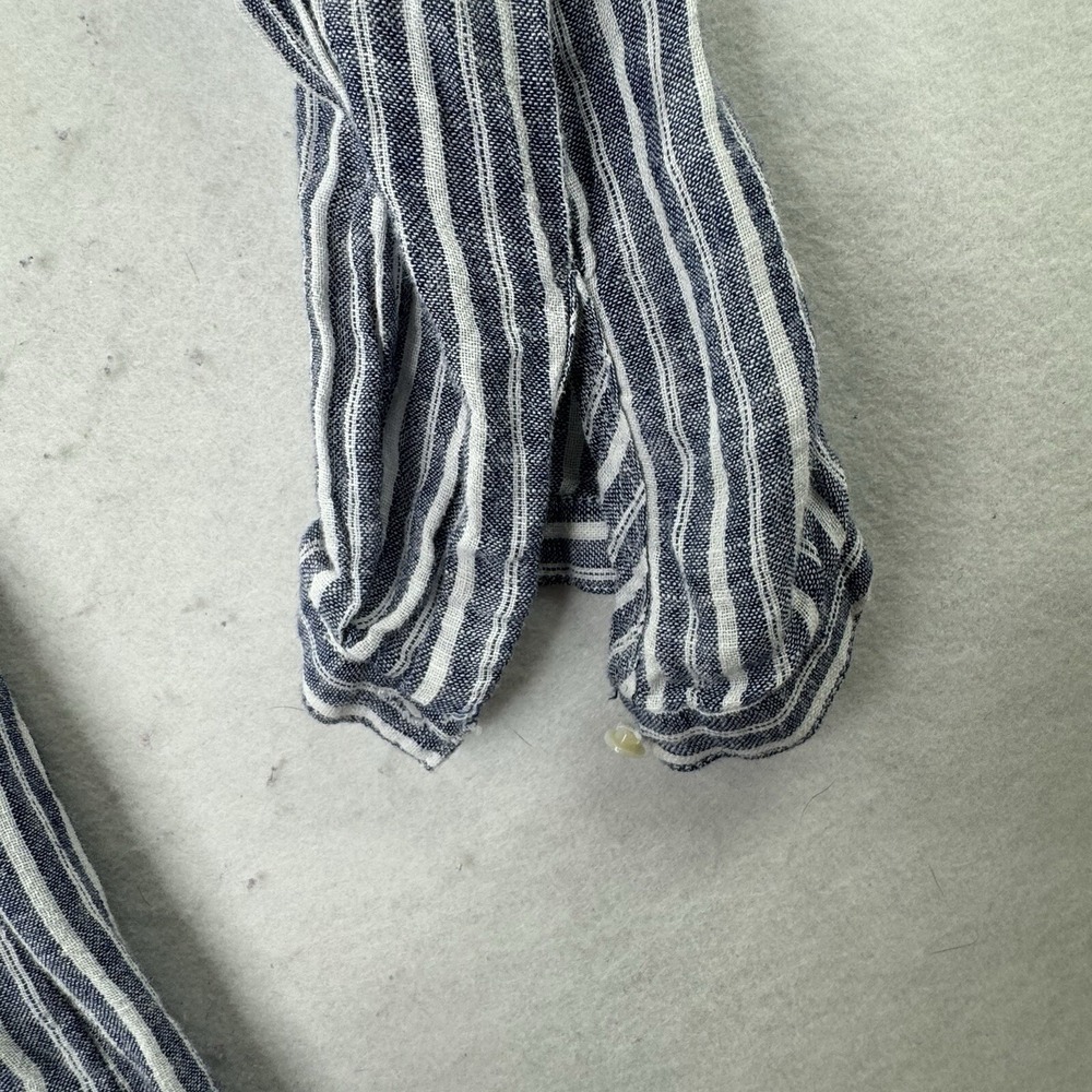 Rails Jasmine Linen‎ Mini Dress Womens Size XL Striped Empire Waist Boho LS - Picture 9 of 12